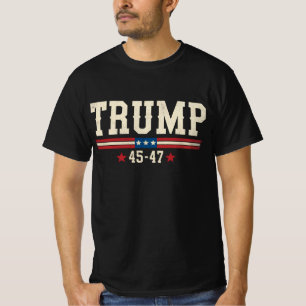 Trump 45 47 American USA Flag Retro Vintage T-Shirt
