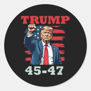 Trump 45-47 Bold Presidential Design For Trump Sup Classic Round Sticker