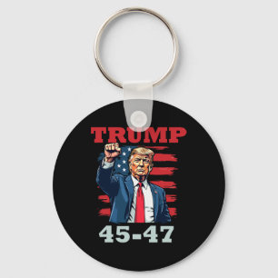 Trump 45-47 Bold Presidential Design For Trump Sup Key Ring