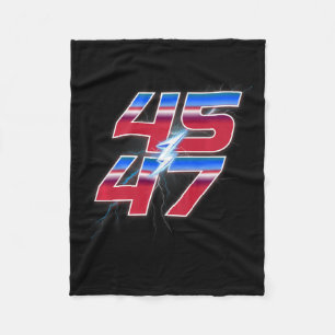 Trump 45 47 Election Victory Racing Logo Style  Fleece Blanket