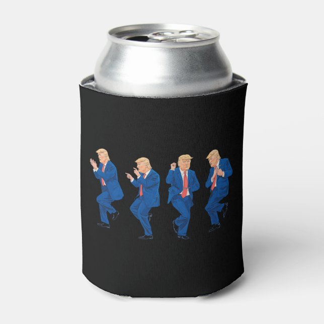 Trump 45 47 Funny Dance Dancing USA President Can Cooler (Can Front)
