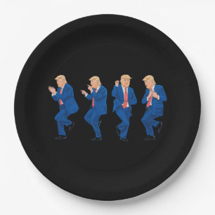 Trump 45 47 Funny Dance Dancing USA President Paper Plate