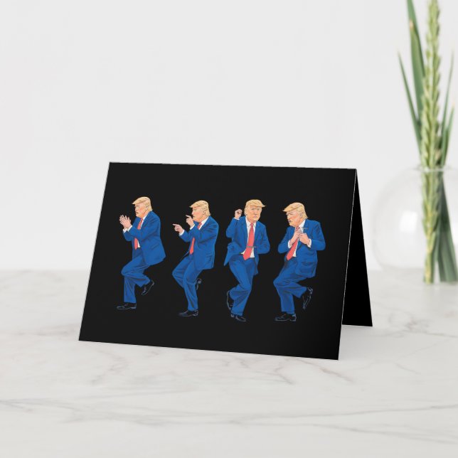 Trump 45 47 Funny Dance Dancing USA President Thank You Card (Front)