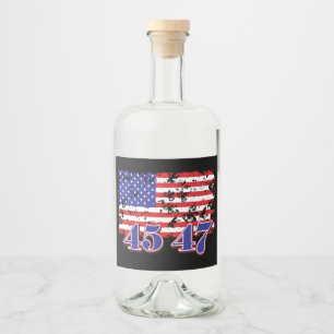 Trump 45 - 47 liquor bottle label