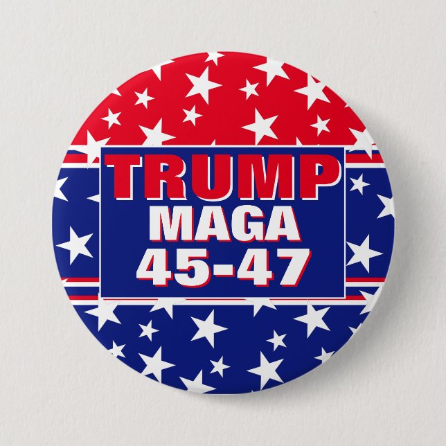 TRUMP 45-47 MAGA 7.5 CM ROUND BADGE (Front)