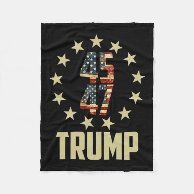 Trump 45 47 Mega Potus  Fleece Blanket (Front)