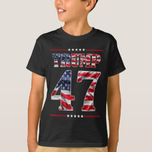 Trump 45-47 Mega Us Flag 2024 Presidential Electio T-Shirt