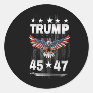 Trump 45 47 (on Back)  Classic Round Sticker
