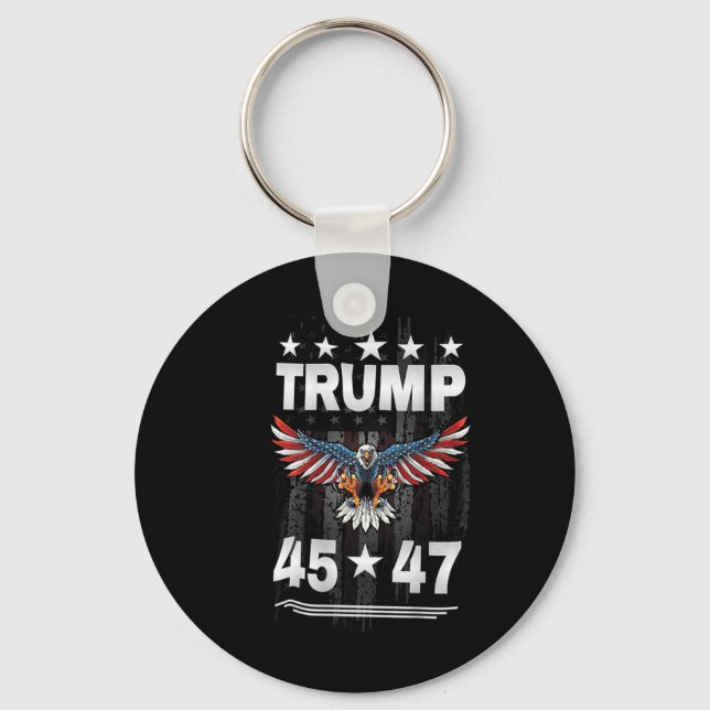 Trump 45 47 (on Back)  Key Ring (Front)