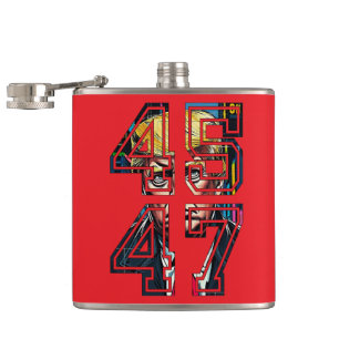 Trump 45 47 Pop Art American President Hip Flask