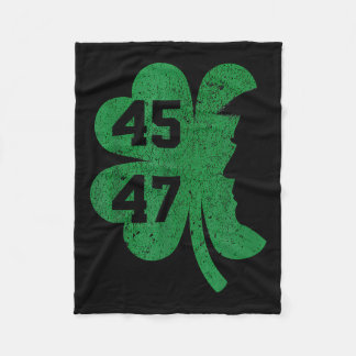 Trump 45 47 President St. Patricks Day Shamrock Lu Fleece Blanket