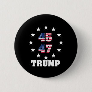 Trump 45 47 President Usa Flag 2024 2025 Winner 6 Cm Round Badge