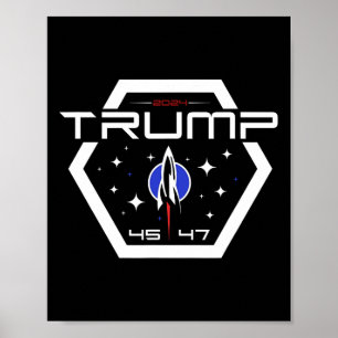 Trump 45 47 Trump Retro Futuristic Design Poster