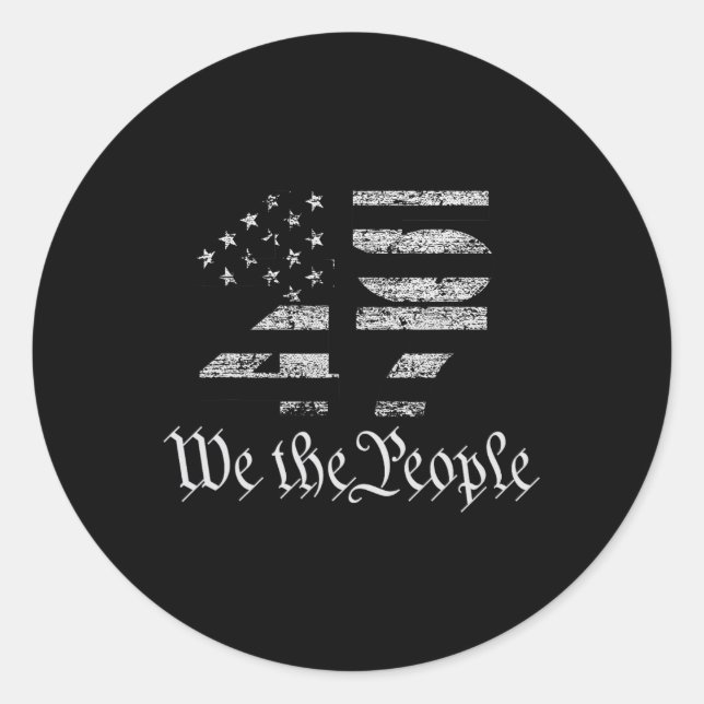 Trump 45-47 Us Flag 2024 Presidential Election  Classic Round Sticker (Front)