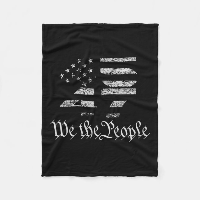 Trump 45-47 Us Flag 2024 Presidential Election  Fleece Blanket (Front)