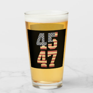 Trump 45 47 Vintage America USA Flag Glass