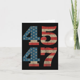 Trump 45 47 Vintage American Flag Retro 4547  Card