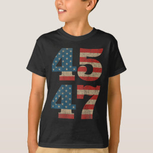 Trump 45 47 Vintage American Flag Retro 4547 T-Shirt