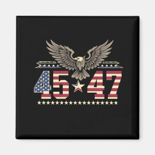 Trump 45 47 Vintage American USA Eagle Flag Magnet