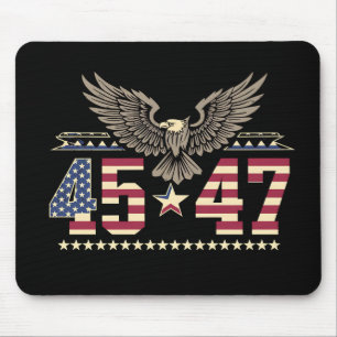 Trump 45 47 Vintage American USA Eagle Flag Mouse Pad