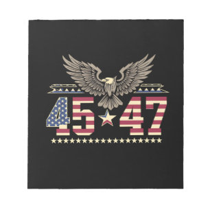 Trump 45 47 Vintage American USA Eagle Flag Notepad