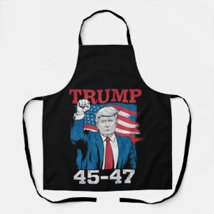 Trump 45 47 Vintage Retro USA American Flag Apron
