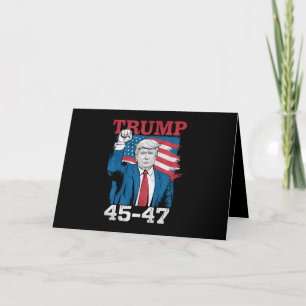 Trump 45 47 Vintage Retro USA American Flag Thank You Card