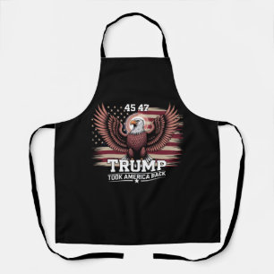 Trump 45th 47th President Flag 2025 Eagle America Apron