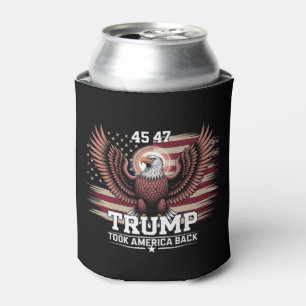 Trump 45th 47th President Flag 2025 Eagle America  Can Cooler