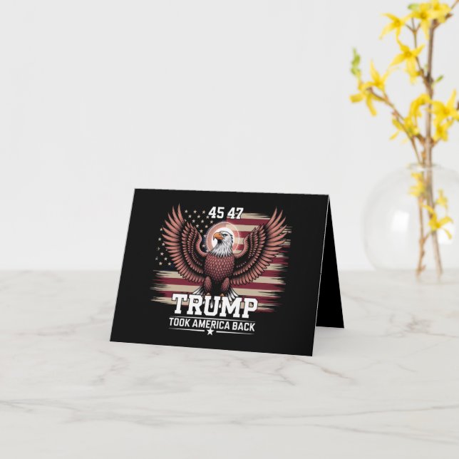 Trump 45th 47th President Flag 2025 Eagle America  Card (Yellow Flower)