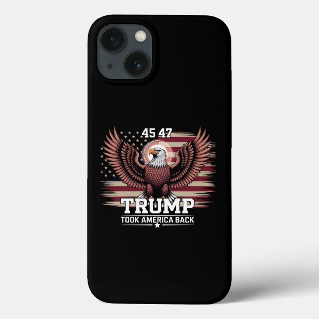 Trump 45th 47th President Flag 2025 Eagle America  Case-Mate iPhone Case (Back)