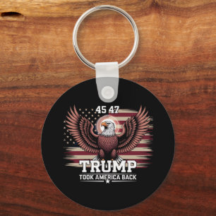 Trump 45th 47th President Flag 2025 Eagle America  Key Ring