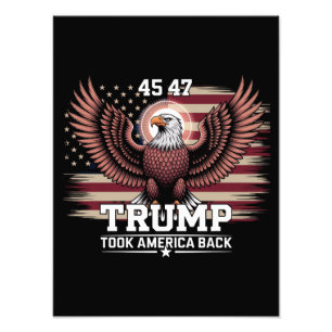 Trump 45th 47th President Flag 2025 Eagle America  Photo Print