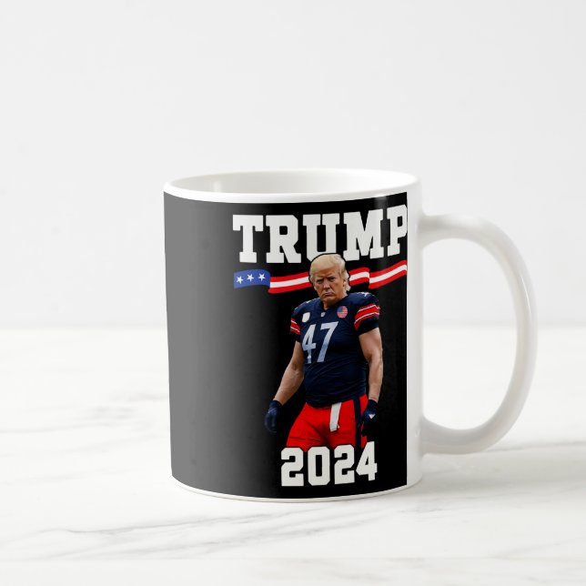 Trump 47 Football Jersey 2024 Us Flag Trump Vance  Coffee Mug (Right)