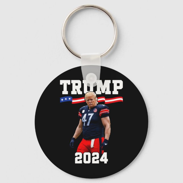Trump 47 Football Jersey 2024 Us Flag Trump Vance  Key Ring (Front)