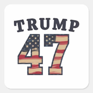 Trump 47 Proud Maga American inauguration Day Square Sticker