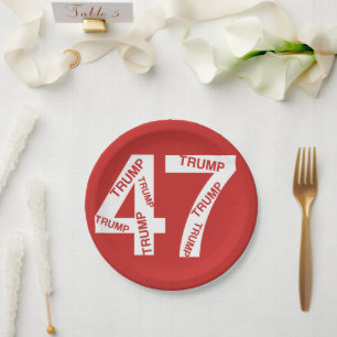 TRUMP 47th President of the USA Paper Plate
