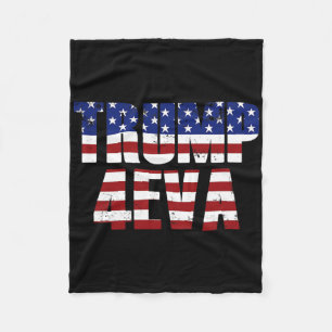 Trump 4eva Funny Trump Meme Vintage American Flag Fleece Blanket