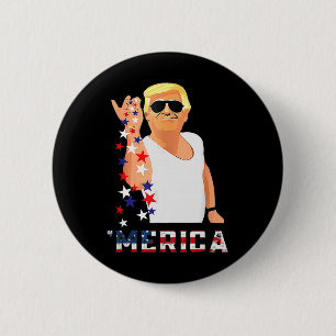 Trump 4th Of July  6 Cm Round Badge