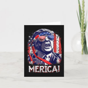 Trump 4th Of July Merica Men Women Usa American Fl Card
