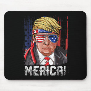 Trump 4th Of July Merica Men Women Usa American Fl Mouse Pad