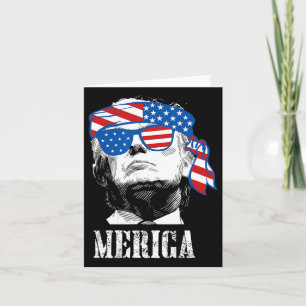 Trump 4th Of July Us American Flag Men Funny  Card