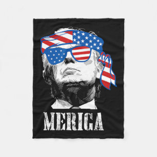 Trump 4th Of July Us American Flag Men Funny  Fleece Blanket