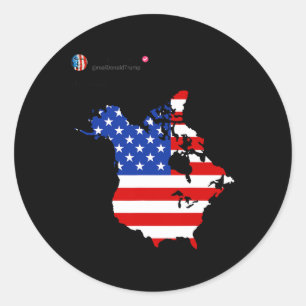 Trump 51 State Of American Canada Usa Flag United  Classic Round Sticker