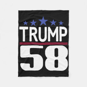 Trump 58 Presidential Shirt, Trump Third President Fleece Blanket