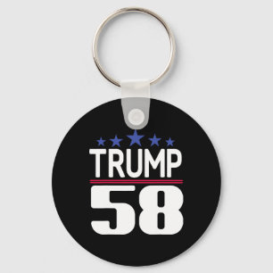 Trump 58 Presidential Shirt, Trump Third President Key Ring