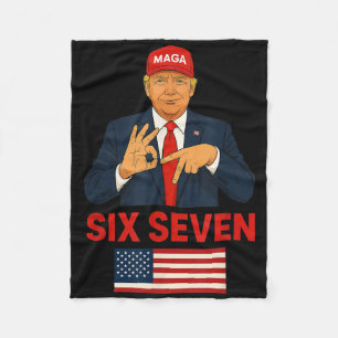 Trump 67 Meme Six Seven Funny Election Costume Fleece Blanket