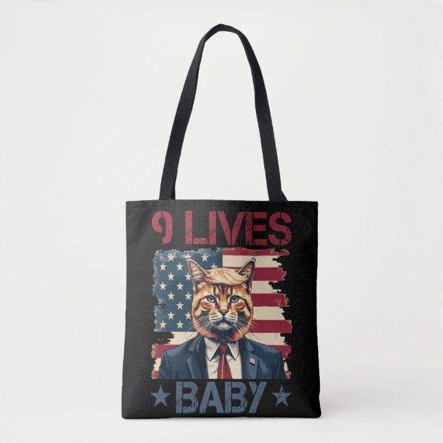 Trump 9 Lives Baby Tote Bag (Front)