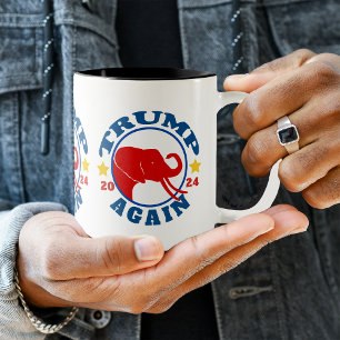TRUMP AGAIN Red Elephant 2020 Two-Tone Coffee Mug