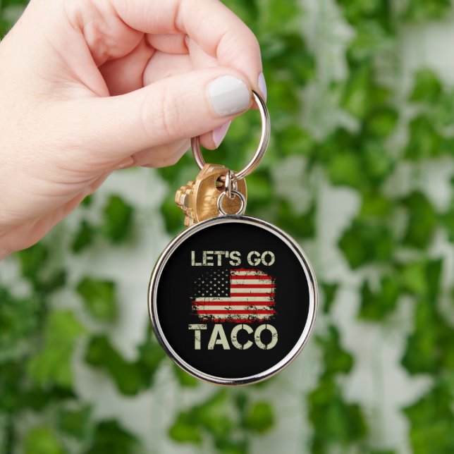 Trump Always Chickens Out Let's Go Taco Key Ring (Hand)
